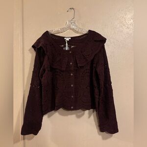 NWT Ultra Pink women’s Crochet Cardigan sweater sz XL